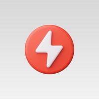 3d Realistic Charge power lightning button Illustration vector