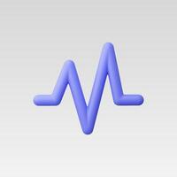 3d Realistic Pulse icon illustration vector