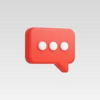 3d Realistic Chat or Message Icon illustration vector