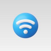 3D Realistic Wireless network icon illustration vector