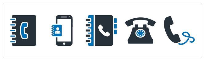 A set of 5 mix icons as business contacts, mobile contacts, contacts book vector