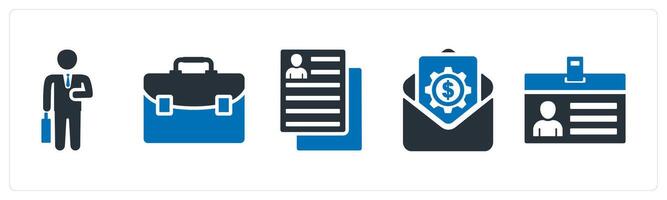 A set of 5 mix icons as businessman, portfolio, user details vector