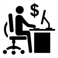 Office work and desk icon concept vector