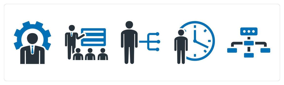 un conjunto de 5 5 mezcla íconos como negocio gestión, conferencia, trabajo responsabilidades vector