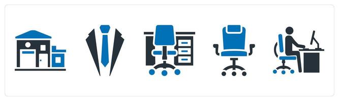 A set of 5 mix icons as office, business suite, office table vector