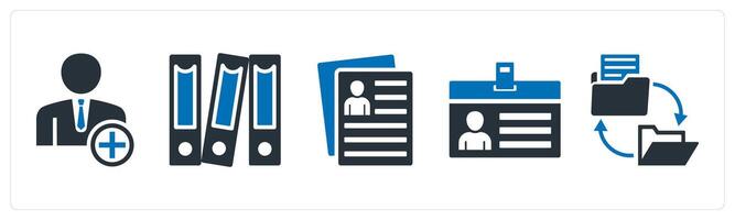 A set of 5 mix icons as create user, files, user details vector