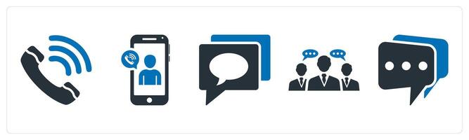 A set of 5 mix icons as calling, mobile calling, sms vector