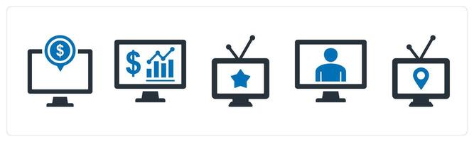 A set of 5 mix icons as online payment, online analytics, broadcast vector