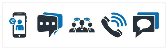 A set of 5 mix icons as mobile calling, message, business conversation vector