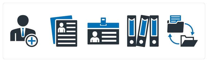 A set of 5 mix icons as create user, user details, id card vector