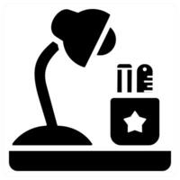 Study lamp and desk icon concept vector