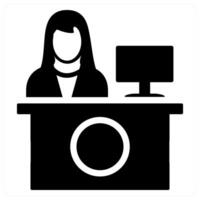 Receptionist and office icon concept vector