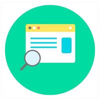 Search Webpage and find icon concept vector