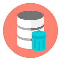 Trash Server and remove icon concept vector