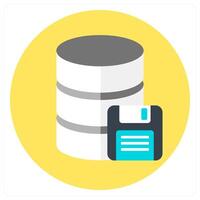 Trash Database and remove icon concept vector