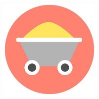 Wheel Barrow and tools icon concept vector