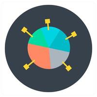Pie Chart and percentage icon concept vector