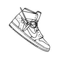 A drawing of a shoe with a shoe laces vector