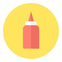 Sauce Bottle and sauce icon concept vector