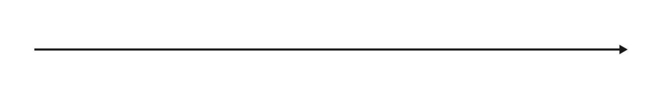 Long straight horizontal line with arrow. Black forward, pointer, direction, position or location sign isolated on white background. graphic illustration vector