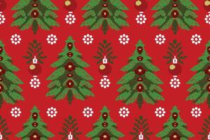 Christmas pixel seamless pattern vector