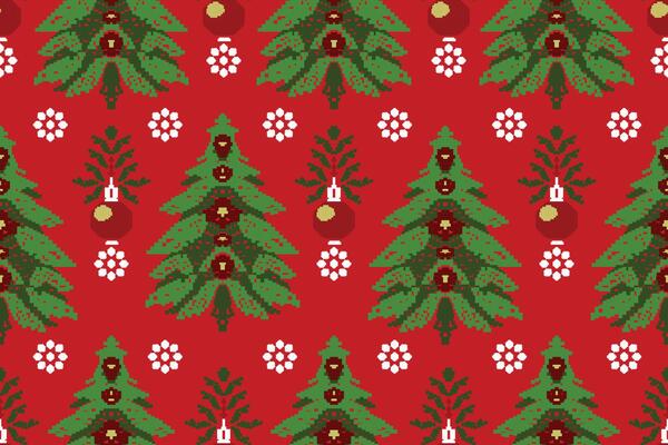 Christmas pixel seamless pattern