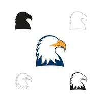 Bald Eagle Heads in Various Styles vector