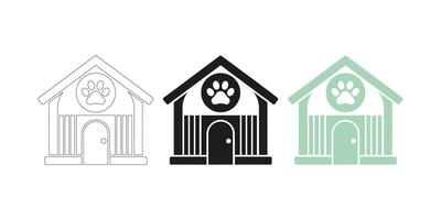 Animal Shelter Icon Set Featuring Paw Print Design vector