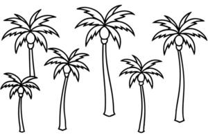 Palm Tree Creative Line Art Illustration Techniques vector