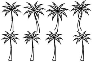 Palm Tree Inspiring Line Art Illustration Styles Ideas vector