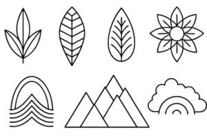Nature-inspired abstract art line art innovative illustration designs vector