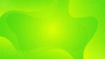 Bright green gradient abstract fluid wave background with halftone vector