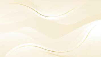 Abstract beige luxury wave background with gold lines. Elegant gradient modern wallpapers vector