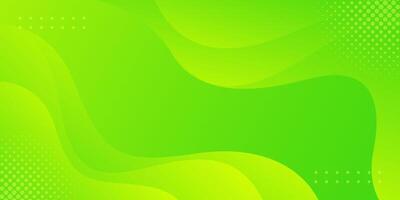 Bright green gradient wave background, abstract banner background vector