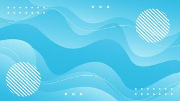 Light blue smooth gradient background with geometric shapes. Abstract wave dynamic wallpaper vector