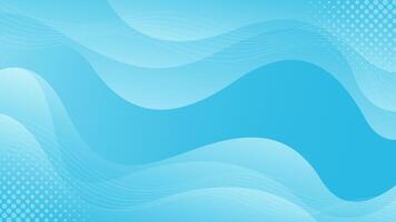 Light blue smooth gradient background with halftones. Abstract wave dynamic wallpaper vector