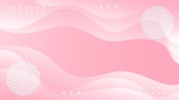 Pink smooth gradient background with geometric shapes. Abstract wave dynamic wallpaper vector