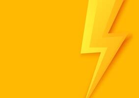 Thunder on yellow background. Thunder flash. thunder symbol. vector