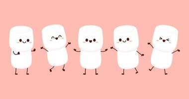 Marshmallow cartoon. marshmallow character design. Marshmallow . vector