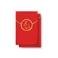 Chinese reward. Red paper pack. Envelope . Happy Chinese new year. Happy chinese new year greeting card. rabbit bunny year of the rabbit zodiac. vector