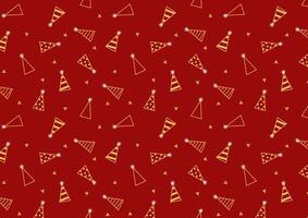 Party hat icons . Party hat pattern on red background. vector