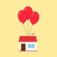 Balloon home . free space for text. wallpaper. background. business . vector