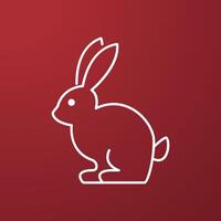 Happy Chinese new year greeting card with cute rabbit. Animal holidays cartoon character. Rabbit icon . vector