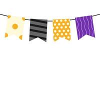 Halloween party flags with party confetti. Halloween frame. vector