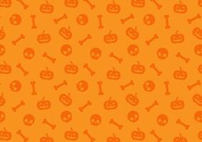 Skull, pumpkin and Bone pattern background. Skull icon. Halloween icon. Halloween pattern. vector
