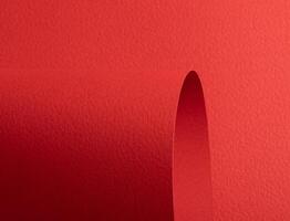 Scarlet red paper texture with a grainy, perforated surface featuring subtle curved overlaps. The photo