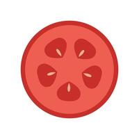 Tomato slice on white background. Tomato slice cartoon . vector