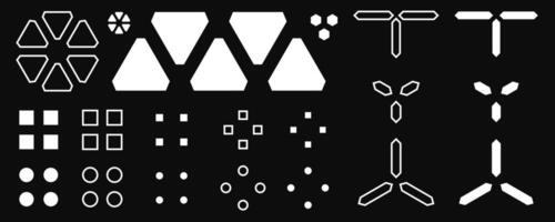 Cyberpunk HUD Elements for Dystopian Design vector