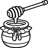 Honey jar coloring pages vector