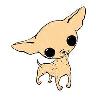 A Charming and Adorable Cartoon Chihuahua Featuring Big Eyes and a Playful Delightful Pose. illustration. Pet shop vector